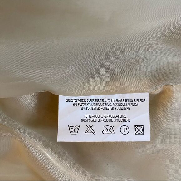 Vintage HELENA VERA Coat Faux Fur V-Neck Pockets European Women M 38 Brown Beige - Picture 11 of 15